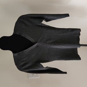 INC Charcoal 3/4 sleeve v-neck sweater, size L